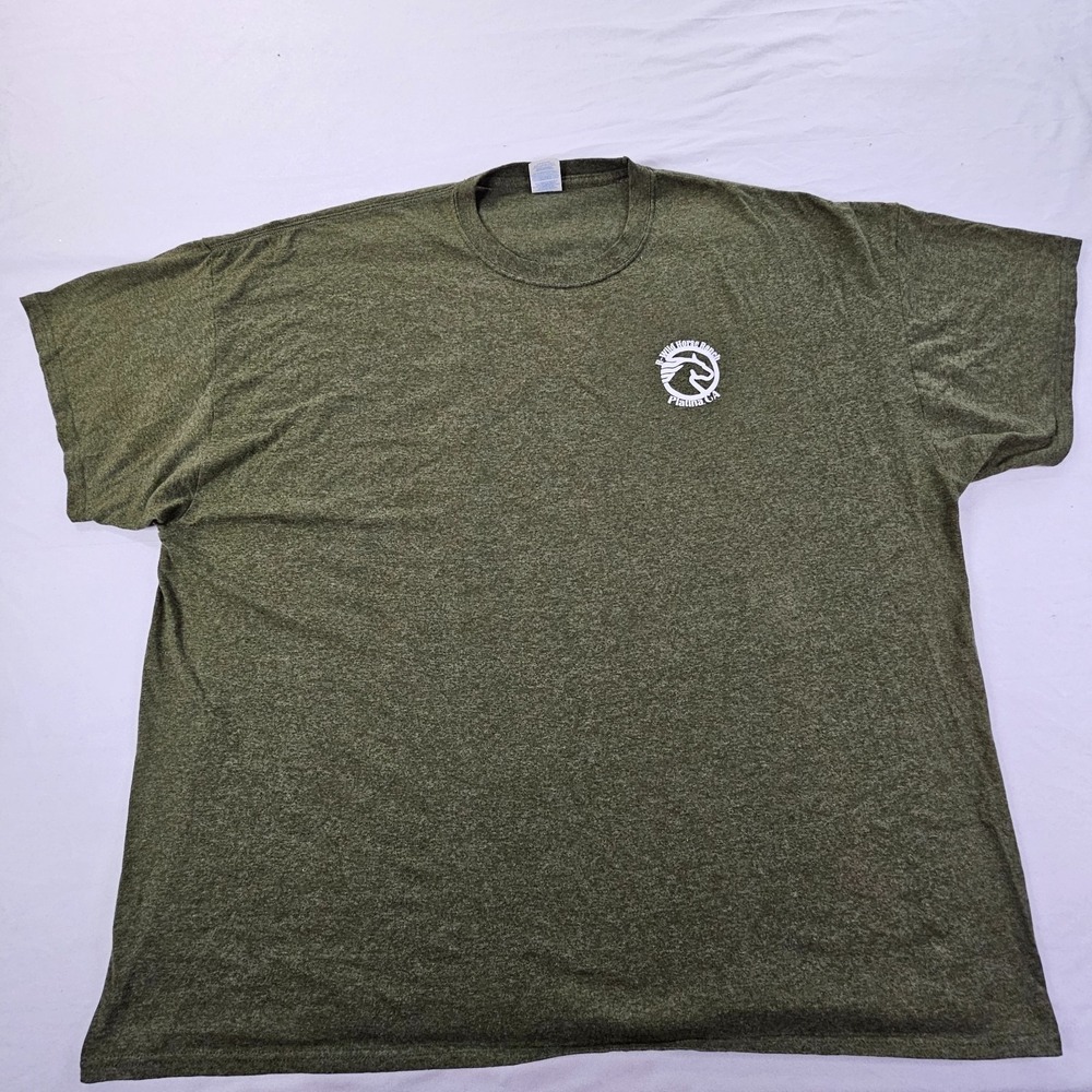 R-Wild Horse Ranch Platina CA Green Short Sleeve Cotton Blend T-Shirt Men's 4XL